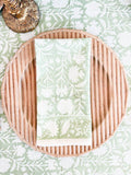 These beautiful green hand block printed on 100% cotton napkins