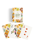 Vintage Blooms playing cards by 1canoe2 featuring colorful hand-painted floral designs on packaging and cards.