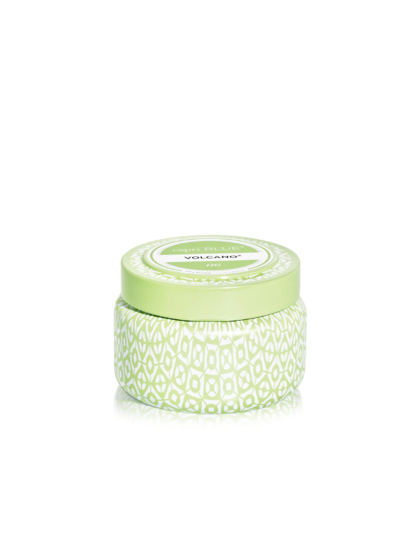 tin travel green candle volcano scent