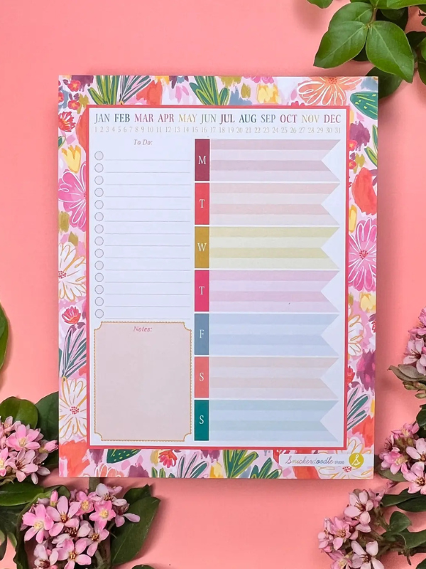 Dreamy Floral Weekly Planner Notepad