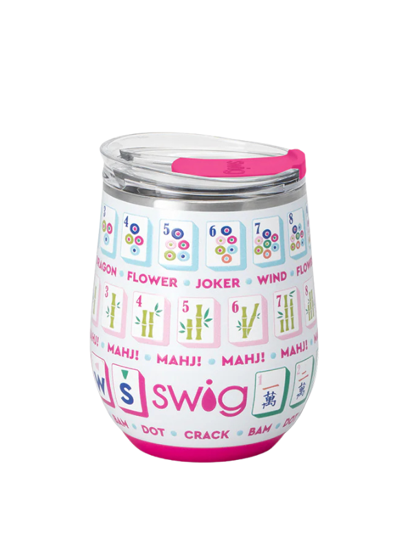 Mahjong Stemless 12oz Wine Glass by Swig