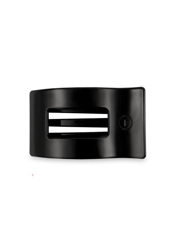 Jet Black Medium Flat Rectangle Hair Clip