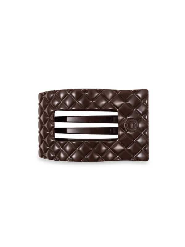 Truly Taupe Quilted Medium Flat Rectangle Hair Clip