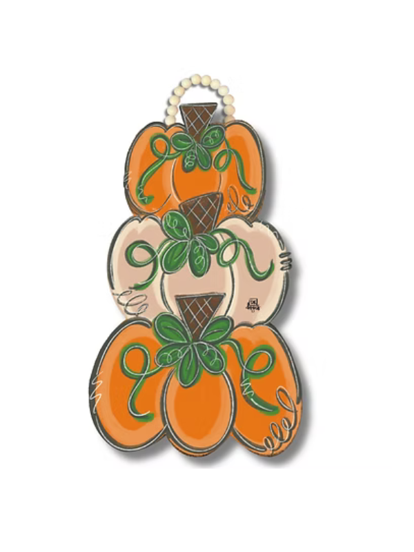 Tan Pumpkin Stack Door Hanger