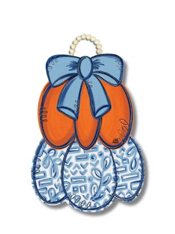 Chinoisserie Pumpkin Door Hanger