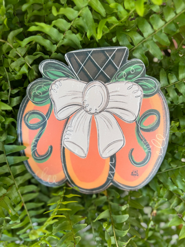 Tan Bow Pumpkin Mini Attachment