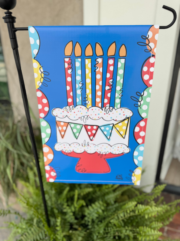 Birthday Cake Garden Flag