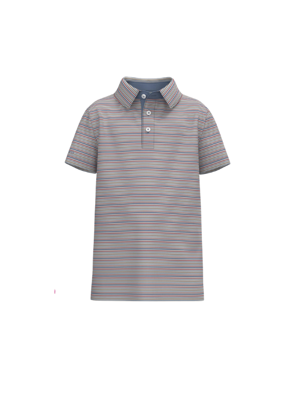 Youth Sawgrass Stripe Polo in Limestone by Southern Shirt Co.