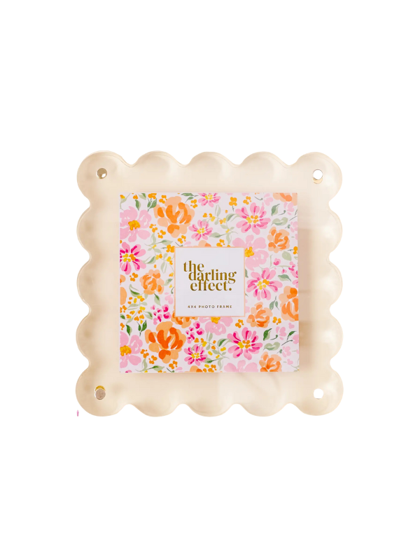 Square Scalloped Acrylic Frame - Clear