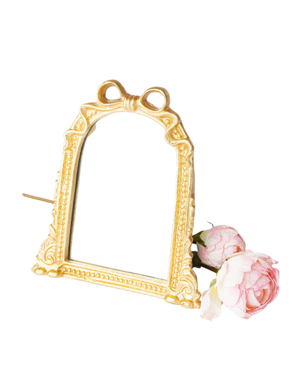 Gold Ribbon Table Mirror