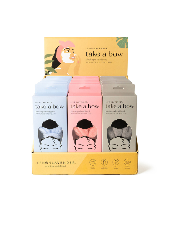 Lemon Lavender Take a Bow Ultra Plush Spa Headband