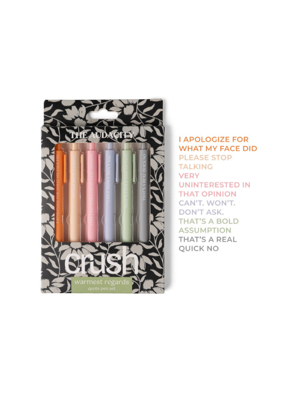 The Audacity-Crush Warmest Regards Quote Pen Set