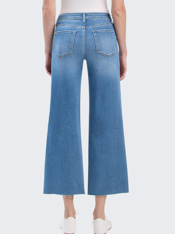 Aileeah High Rise Crop Slim Wide Jeans