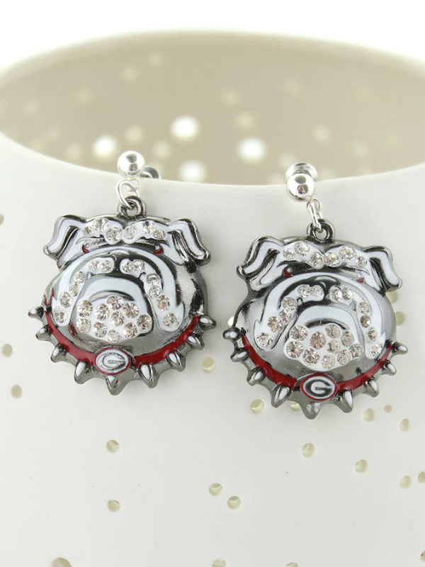 Georgia Bulldogs Crystal Logo Earrings