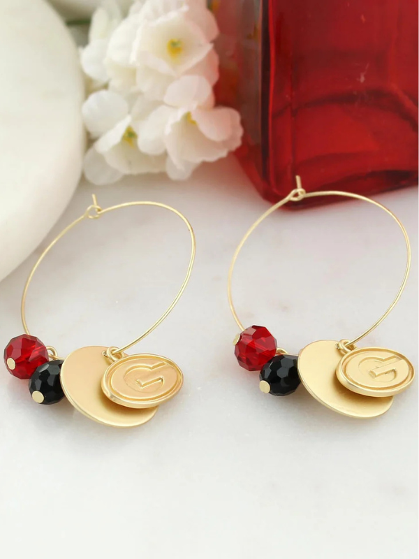 Georgia Matte Gold Logo Hoop Earrings