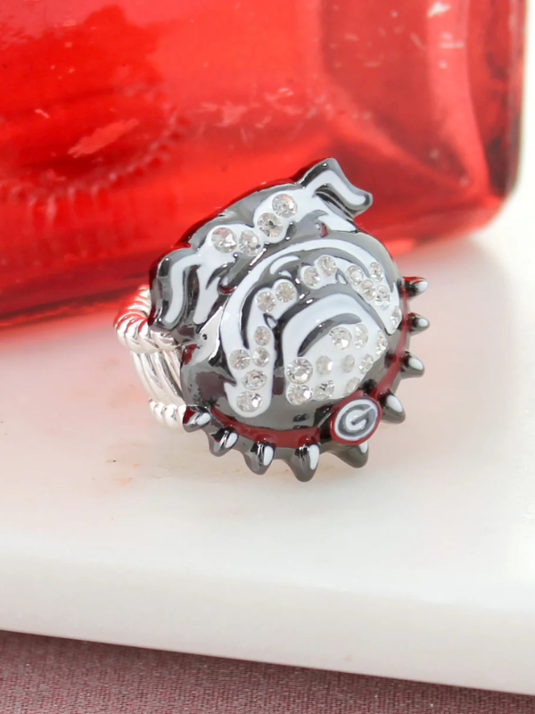 Georgia Bulldogs Crystal Logo Stretch Ring