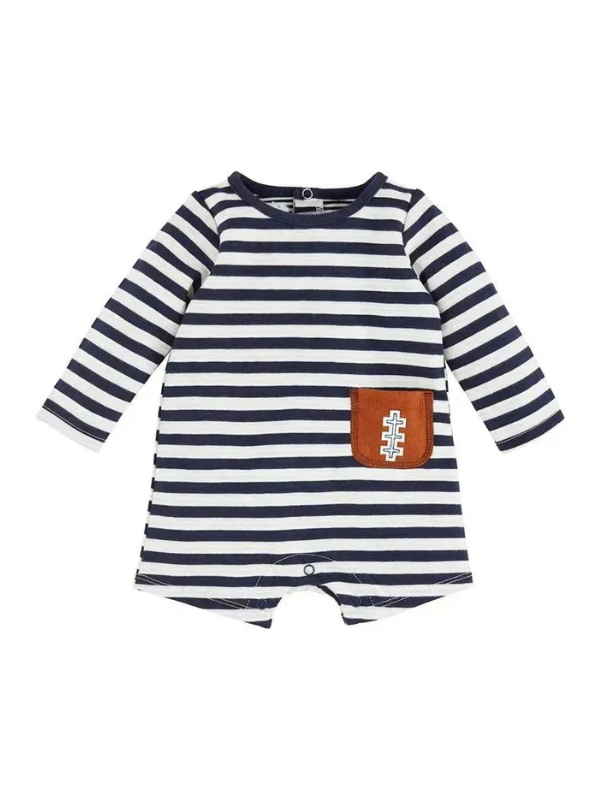 Football Romper in Blue and White
