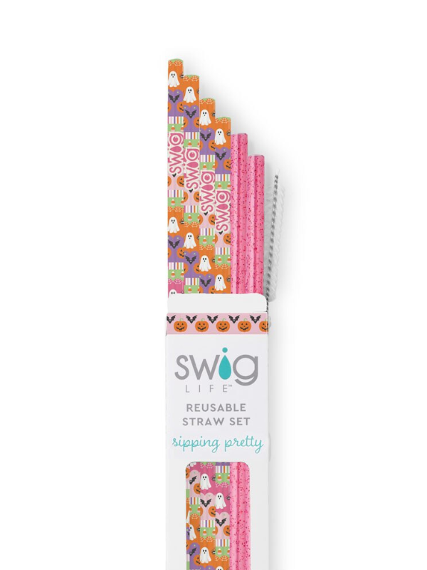 Trick or Treat Reusable Straw Set By Swig