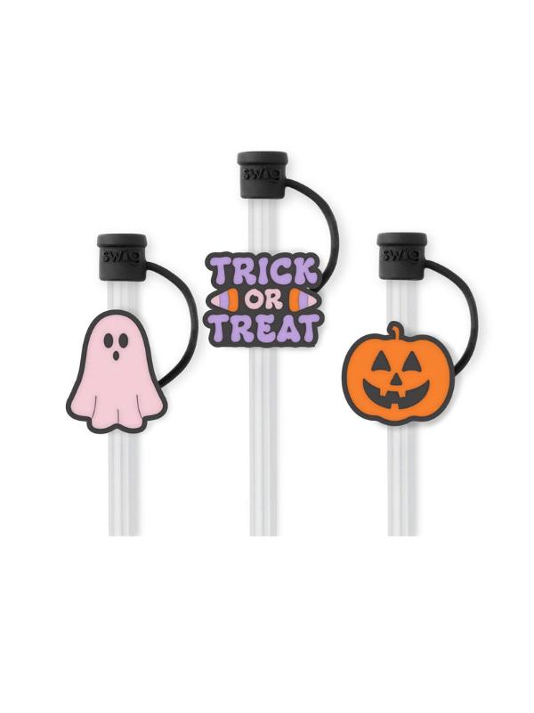 Trick Or Treat Straw Topper Set By Swig