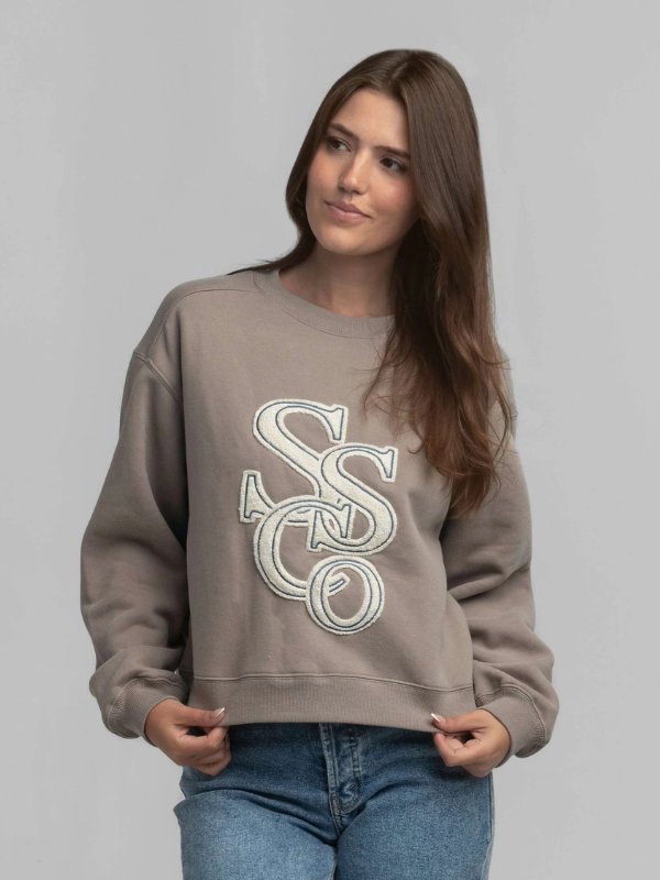 Preppy Front Print Sweatshirt in Hazelnut By Southern Shirt Co.