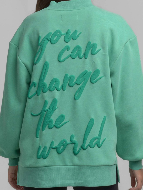 Happy Thoughts Puff Print Sweatshirt in Aloe By Southern Shirt Co.