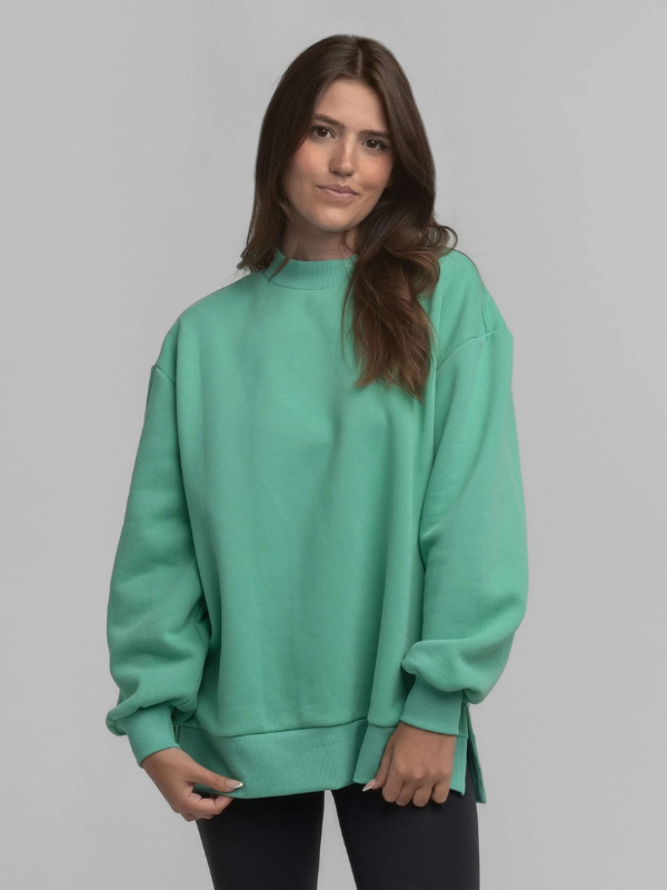 Happy Thoughts Puff Print Sweatshirt in Aloe By Southern Shirt Co.