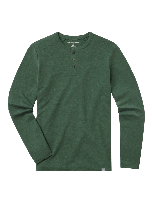 Max Comfort Long Sleeve Henley in Mallard By Southern Shirt Co.