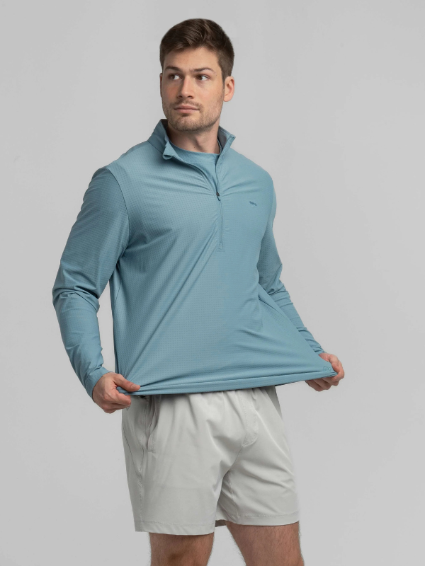Next Level Performance Pullover in Smoke Blue By Southern Shirt Co.