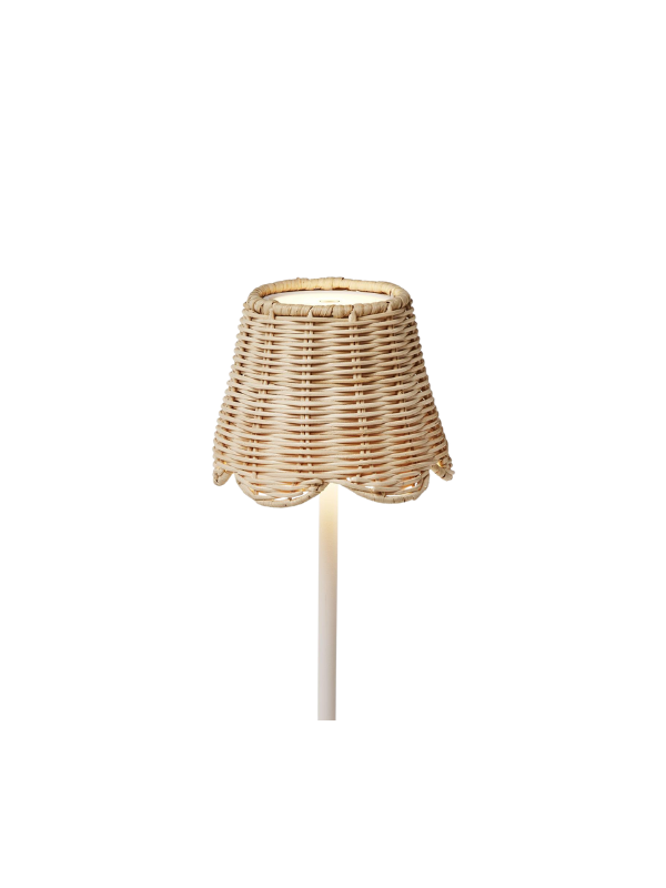 Rattan Lamp Shade Cover with Scallop Edge