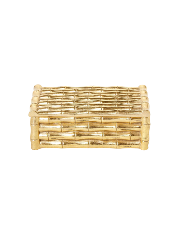 Gold Bamboo Box with Velvet Lining