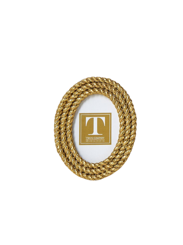 Gold Oval Triple Rope Mini Frame