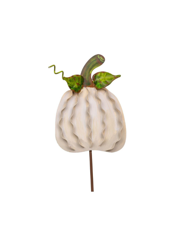 Tall Ribbon Pumpkins Cream