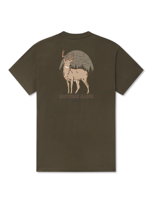 Eight Point Tee in Dark Olive