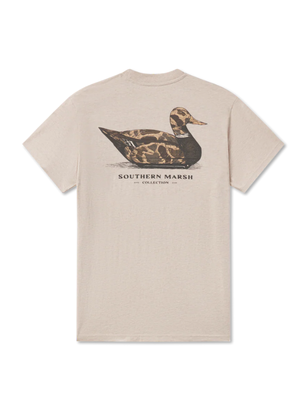 Vintage Duck Decoy Tee - Camo in Washed Oatmeal