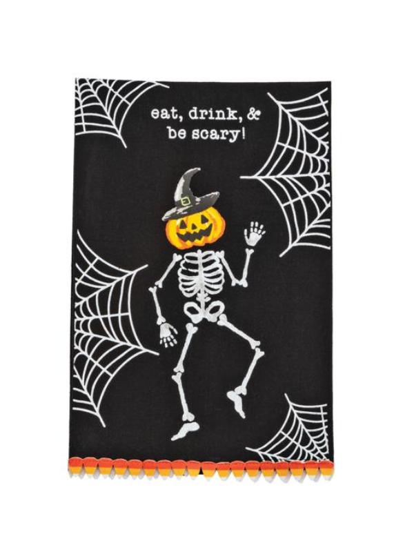 Skeleton Printed Halloween Tea Towel