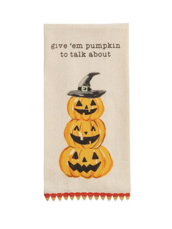 Pumpkins Printed Halloween Tea Towel
