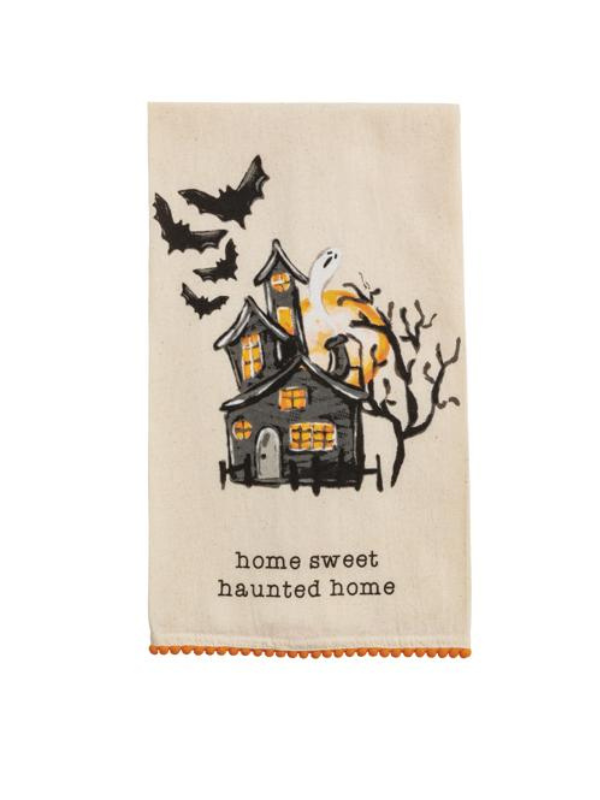 House Printed Halloween Tea Towel