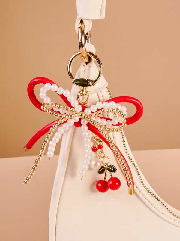 Layered Bows Bag Charm-Cherry Bliss