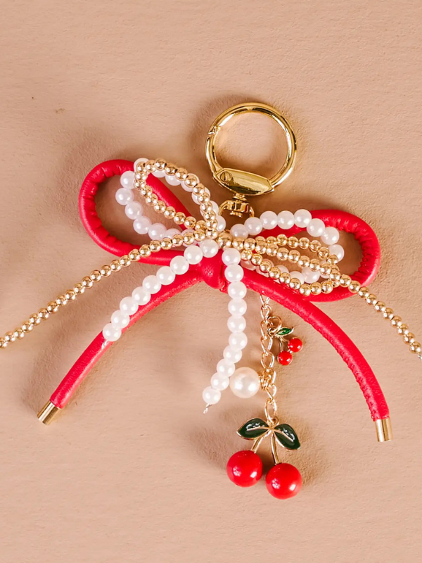 Layered Bows Bag Charm-Cherry Bliss