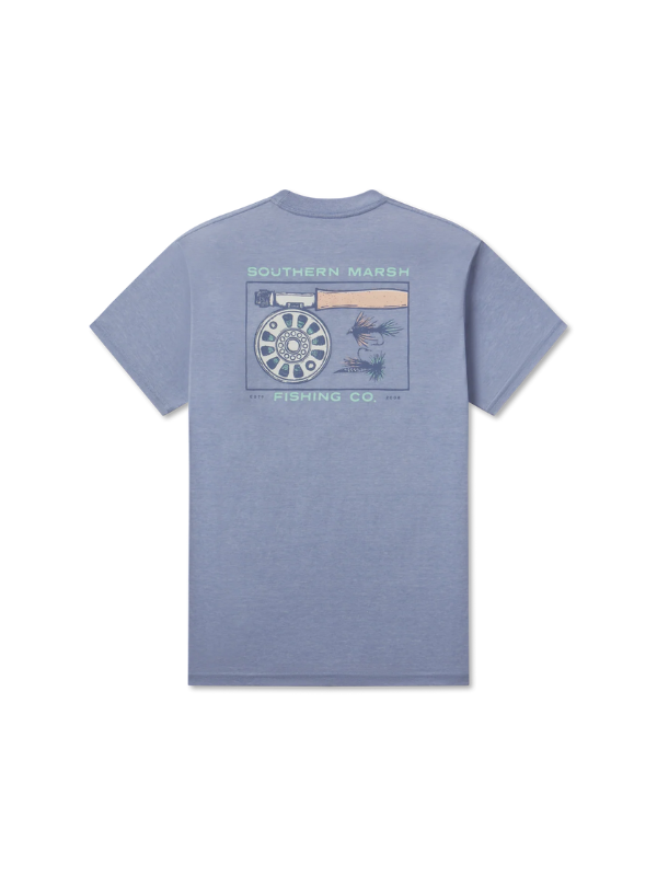 Youth Fly Reel Seawash Tee by Southern Marsh