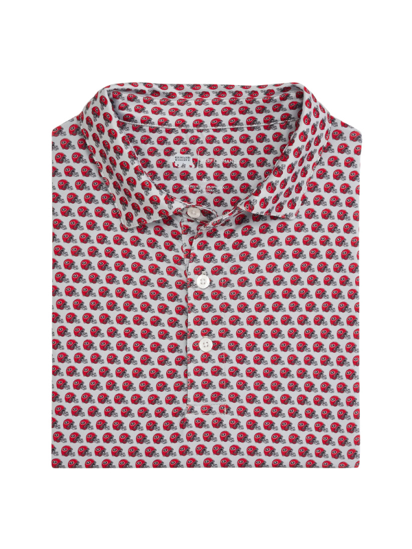 UGA Helmet Printed Polo in Grey By Onward Reserve