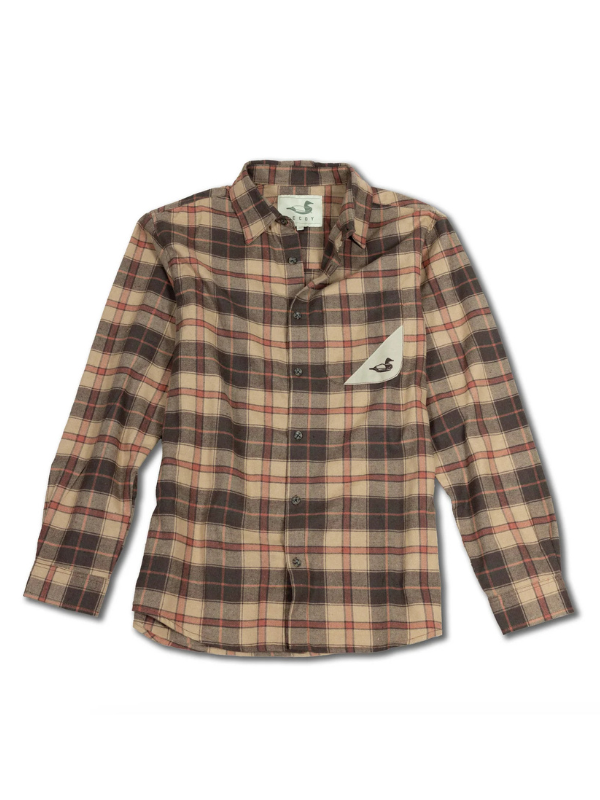 Flyway Flannel Shirt in Tan and Brown