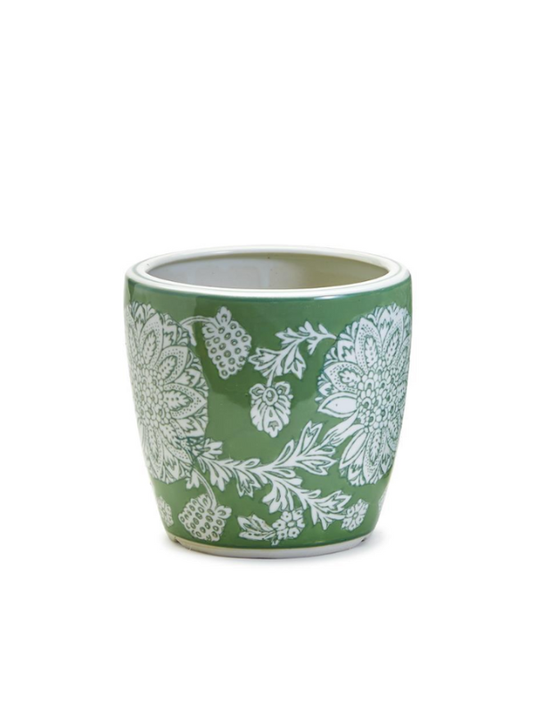 Small Countryside Hand-Painted Cachepot/Planter