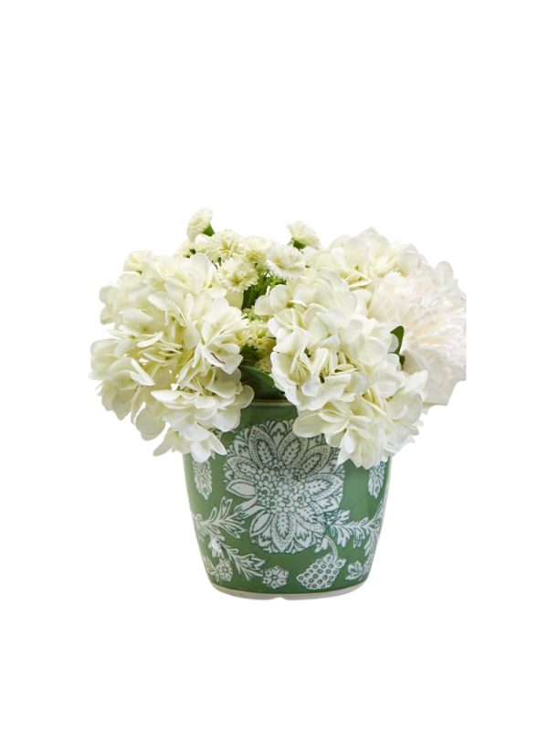 Small Countryside Hand-Painted Cachepot/Planter