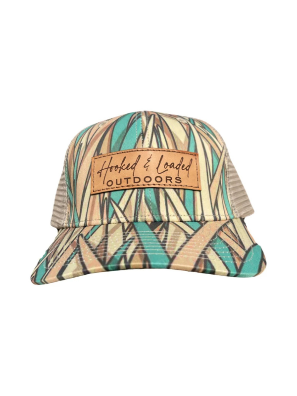 H.L.O Leather Patch Vintage Sawgrass in Khaki Snapback