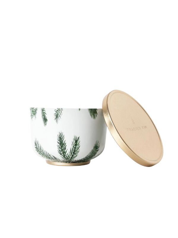 Frasier Fir Candle Tin with Gold Lid