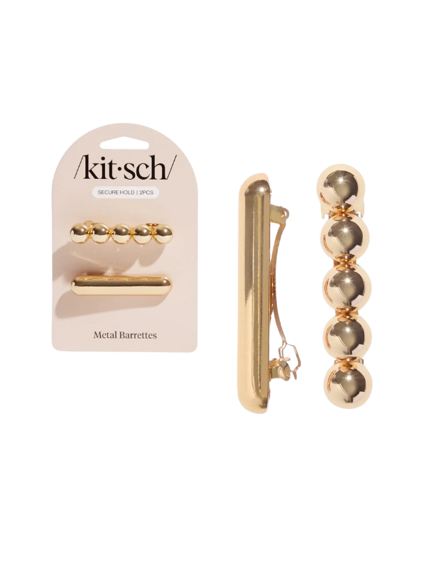 Gold Metal Barrettes By Kitsch