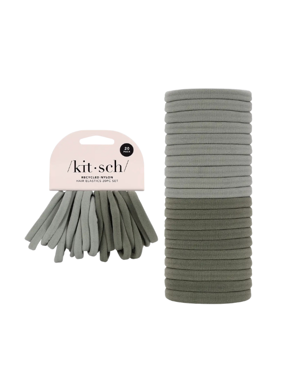 Eco-Friendly Nylon Elastics 20pc in Eucalyptus By Kitsch
