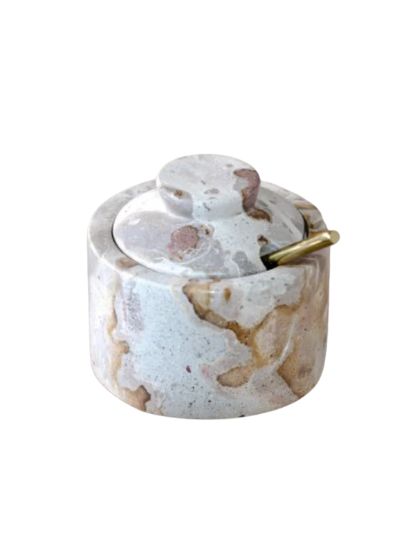 Marble Container with Spoon — Pecan Row