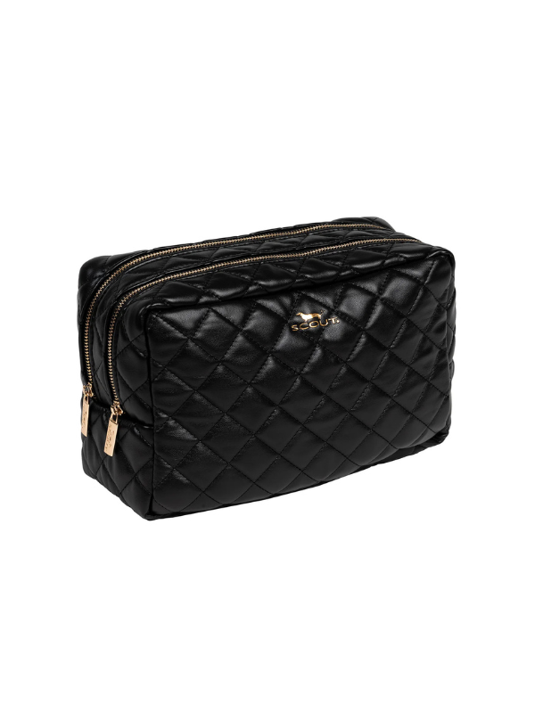 Black Quilted 2-Way Toiletry Bag By Scout